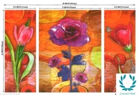 RM Style set of 3 pieces Flowers UV wall Decor & Gifting painting  - Wood, Painted, Pack of3